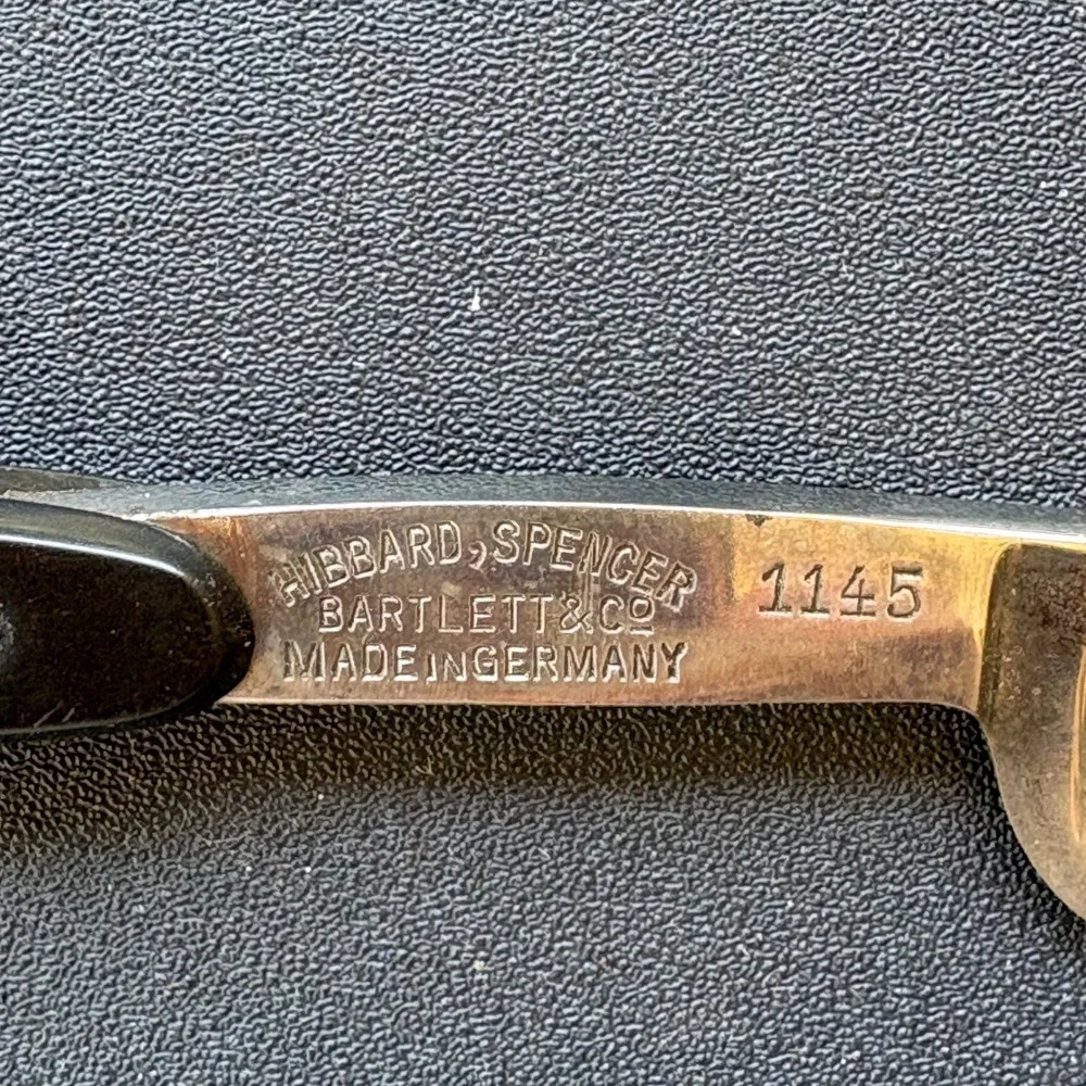 Vintage Hibbard Spencer Bartlett & Co 1145 Barbers A.1. Straight Razor Germany